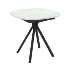 Perfecta Onyx Table snack carrée avec bords arrondis en stratifié et pieds en métal><noscript><img width=