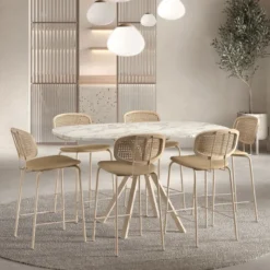 Perfecta Onyx Table snack extensible carrée avec bords arrondis en stratifié et pieds métal> Table De Cuisine|Table De Salle à Manger