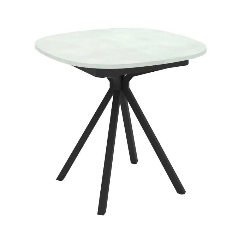 Perfecta Onyx Table snack extensible carrée avec bords arrondis en stratifié et pieds métal> Table De Cuisine|Table De Salle à Manger