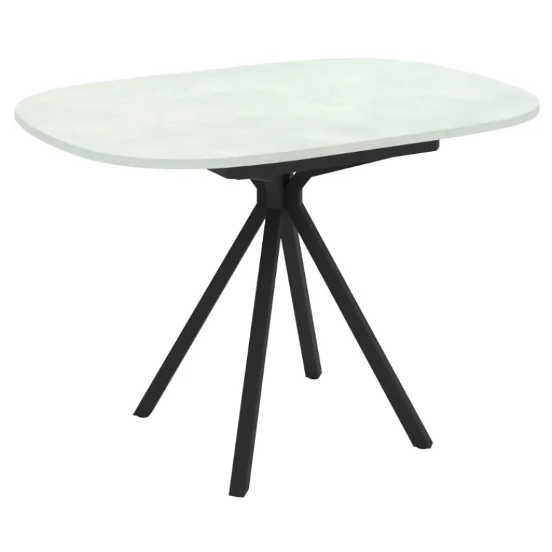 Perfecta Onyx Table snack extensible carrée avec bords arrondis en stratifié et pieds métal> Table De Cuisine|Table De Salle à Manger