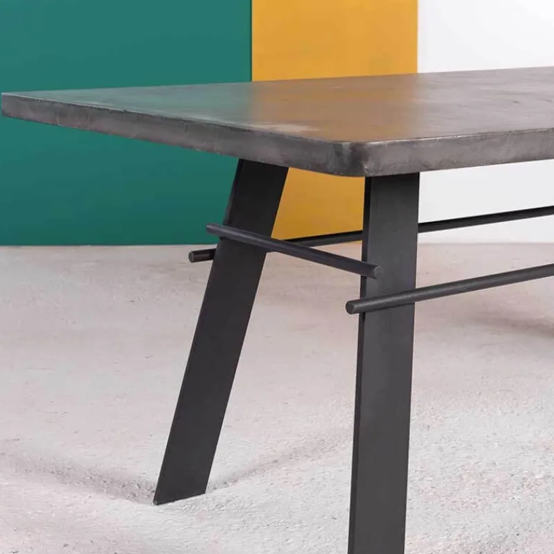 Neoh Opale Table design en béton ciré pieds métal made in France> Table De Salle à Manger