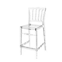 Opera Tabouret snack empilable style Napoléon en polycarbonate transparent> Tabouret Snack (assise +/- 65 Cm)|Tabouret De Bar (assise +/- 80 Cm)