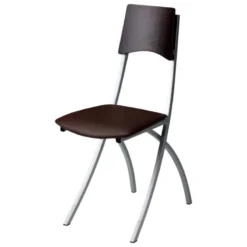 Carrier Ophélie ® Chaise de cuisine en métal et synthétique dossier bois wengé> Chaise De Cuisine