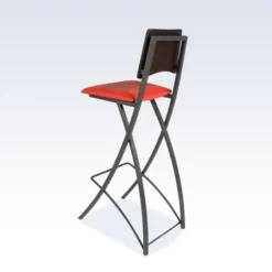 Carrier Ophélie ® Tabouret snack contemporain pliant en métal et synthétique dossier bois wengé><noscript><img width=