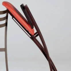Carrier Ophélie ® Tabouret snack contemporain pliant en métal et synthétique dossier bois wengé><noscript><img width=