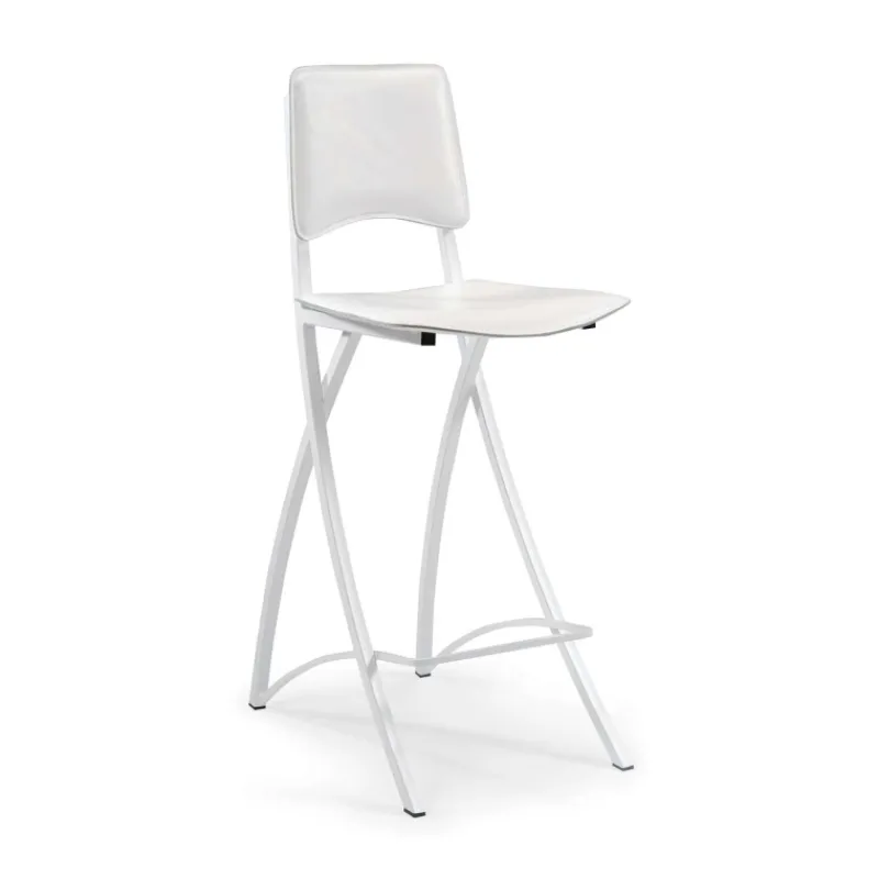 Carrier Ophélie ® Tabouret snack de fabrication française en métal et croûte de cuir> Tabouret Snack (assise +/- 65 Cm)|Tabouret De Bar (assise +/- 80 Cm)