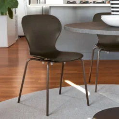 OPS ! Connubia© Chaise italienne empilable en polypropylène avec pieds en métal><noscript><img width=