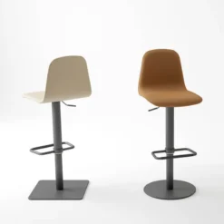 Cancio Orange Tabouret réglable en synthétique avec repose> Tabouret Snack (assise +/- 65 Cm)|Tabouret De Bar (assise +/- 80 Cm)