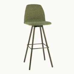 Perfecta Osaka Tabouret de bar moderne en tissu et pieds en métal><noscript><img width=