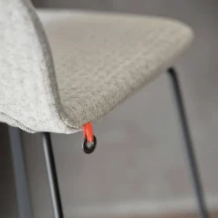 Mobitec Pamp ® Tabouret snack design en tissu avec dossier bas et pieds en métal><noscript><img width=