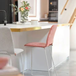 Mobitec Pamp ® Tabouret snack design en tissu avec pieds en métal> Tabouret Snack (assise +/- 65 Cm)|Tabouret De Bar (assise +/- 80 Cm)