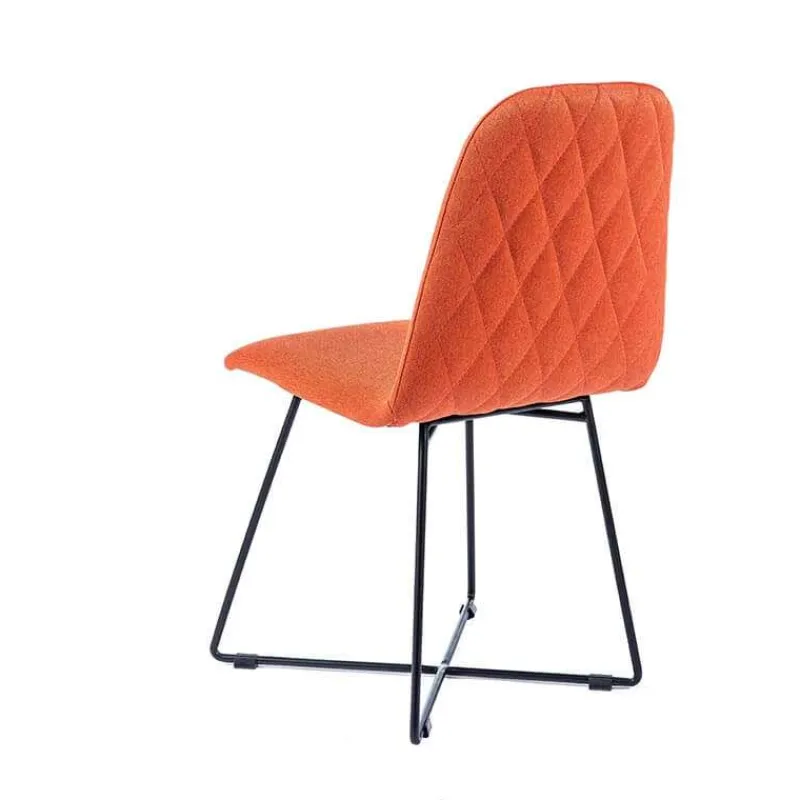 Sessio Pandora diamant Chaise design scandinave en tissu pieds filaires en métal noir> Chaise De Salle à Manger|Chaise Salon