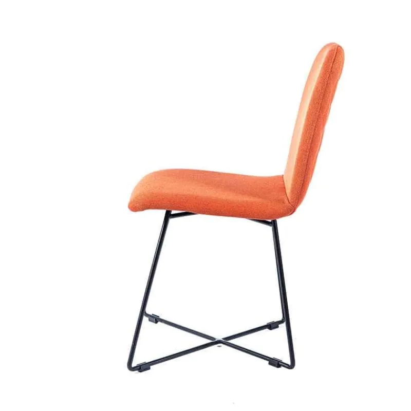 Sessio Pandora diamant Chaise design scandinave en tissu pieds filaires en métal noir> Chaise De Salle à Manger|Chaise Salon