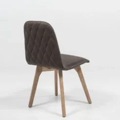 Sessio Pandora diamant Chaise de séjour moderne matelassée en synthétique et bois><noscript><img width=