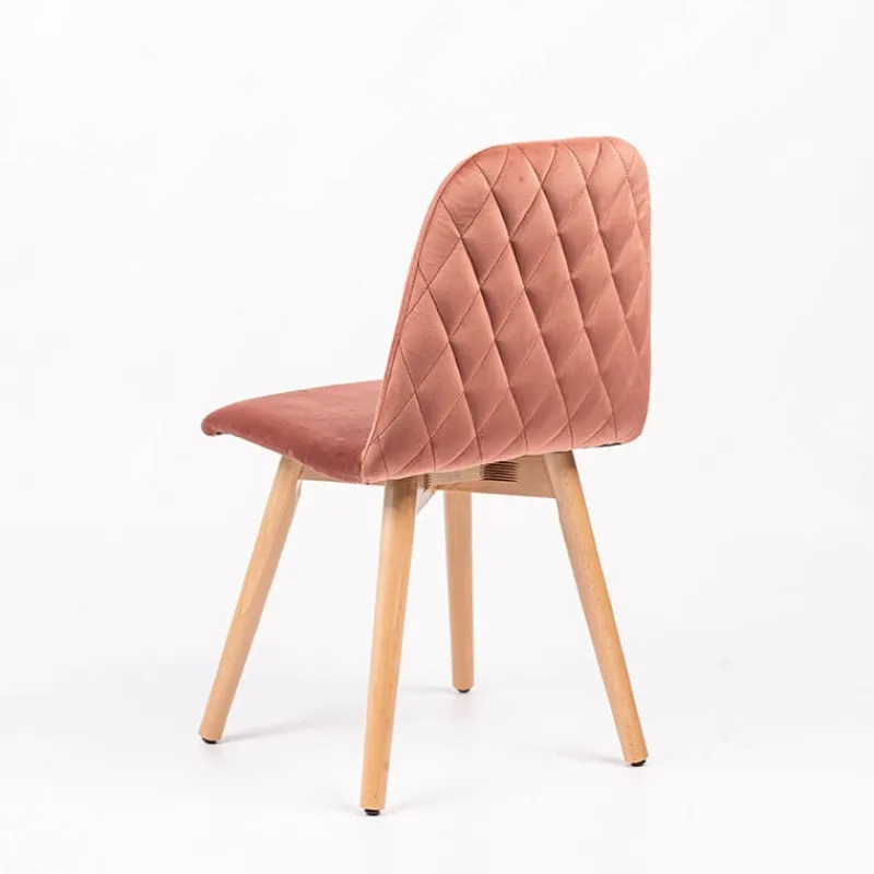 Sessio Pandora diamant Chaise scandinave en tissu dos matelassé pieds bois> Chaise De Salle à Manger|Chaise Salon