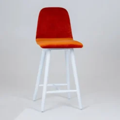 Sessio Pandora diamant Tabouret snack dos matelassé en tissu et pieds en bois><noscript><img width=