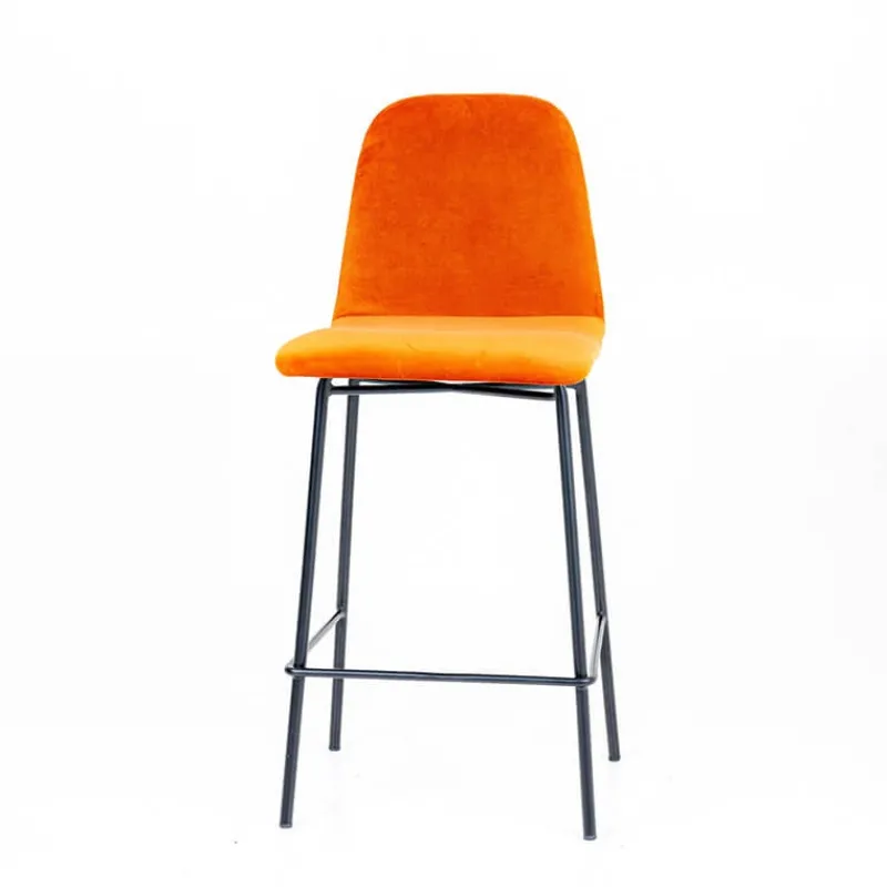 Sessio Pandora diamant Tabouret snack dos matelassé en tissu et pieds métal> Tabouret Snack (assise +/- 65 Cm)|Tabouret De Bar (assise +/- 80 Cm)