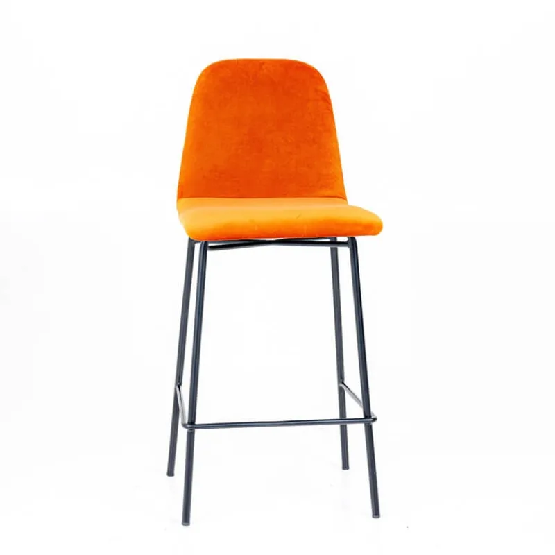 Sessio Pandora diamant Tabouret snack dos matelassé en tissu et pieds métal> Tabouret Snack (assise +/- 65 Cm)|Tabouret De Bar (assise +/- 80 Cm)