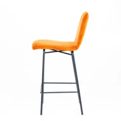 Sessio Pandora diamant Tabouret snack dos matelassé en tissu et pieds métal><noscript><img width=
