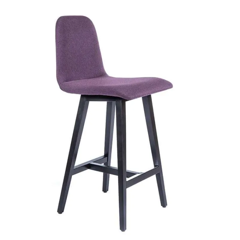 Sessio Pandora Tabouret snack scandinave en tissu avec pieds en bois massif> Tabouret Snack (assise +/- 65 Cm)|Tabouret De Bar (assise +/- 80 Cm)