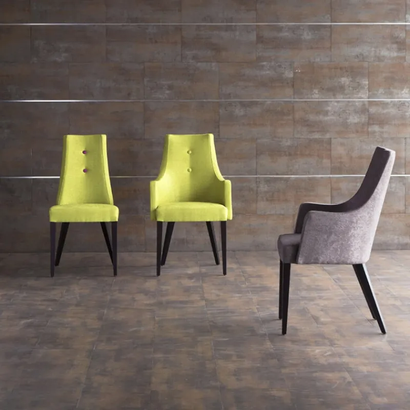 Lujosa Park Bridge Fauteuil contemporain en tissu et pieds bois> Chaise De Salle à Manger|Chaise Salon