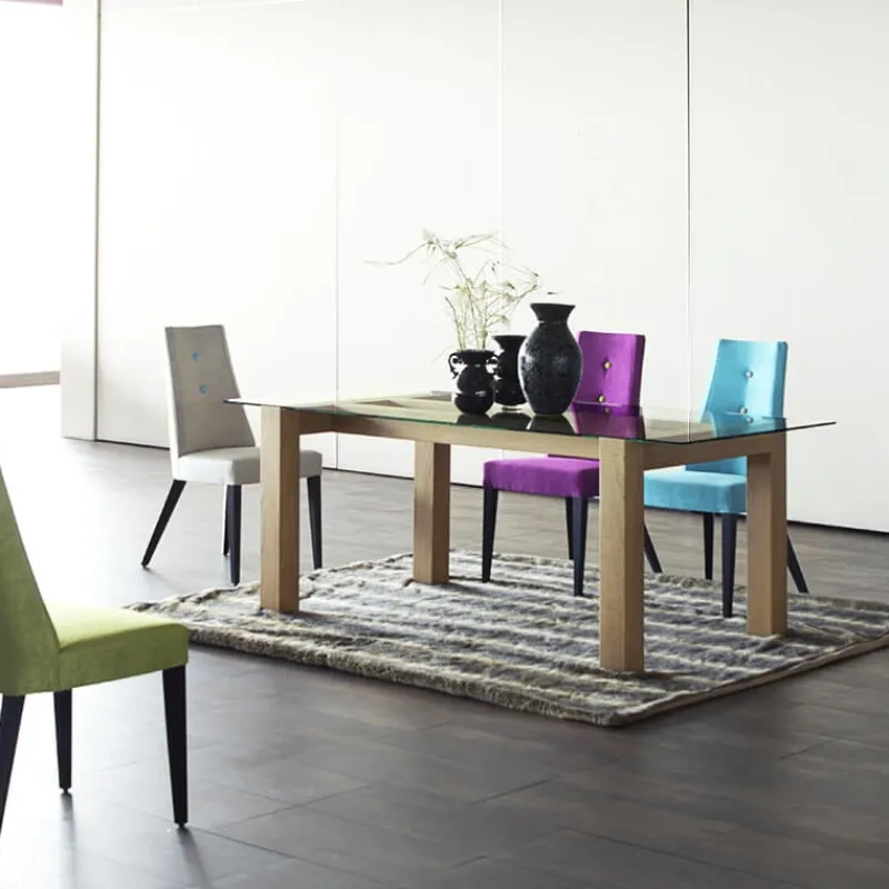 Lujosa Park Chaise contemporaine en tissu et pieds bois> Chaise De Salle à Manger|Chaise Salon