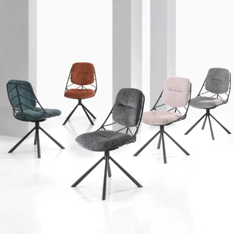 PaulineChaise design confortable pivotante en tissu> Chaise De Bureau|Chaise De Salle à Manger