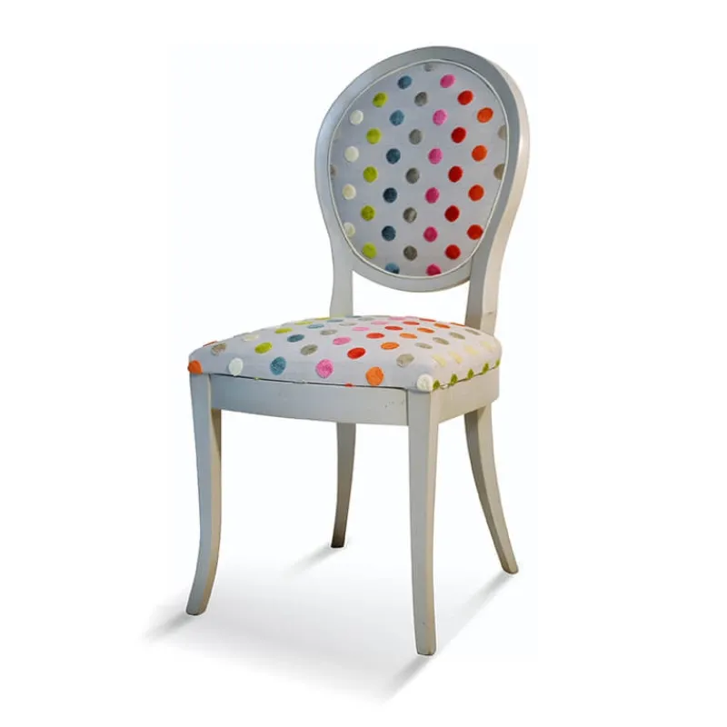 Paget Pauline Chaise médaillon en bois massif et tissu fabrication française> Chaise De Salle à Manger|Chaise Salon