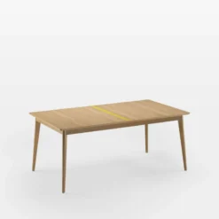 Dasras Paul Table extensible scandinave en boisavec liseré coloré> Table De Salle à Manger
