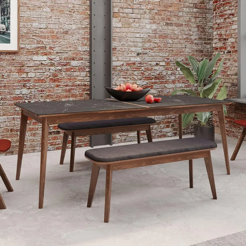 Dasras Paul Table à manger scandinave en bois et céramique> Table De Salle à Manger