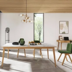 Dasras Paul Table à manger scandinave en bois et céramique> Table De Salle à Manger