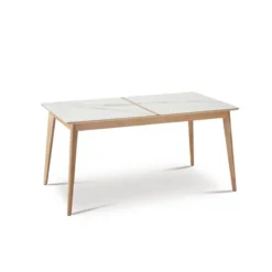 Dasras Paul Table à manger scandinave en bois et céramique><noscript><img width=