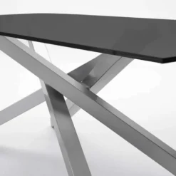 Midj Péchino ® Table design en verre trempé et piétement mikado en métal> Table De Salle à Manger