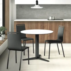 Cancio Peliccan Table ronde petit espace en céramique et métal> Table De Cuisine|Table Pour Petit Espace