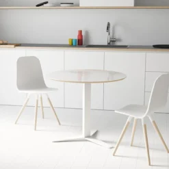 Cancio Peliccan Table ronde petit espace en verre et métal> Table De Cuisine|Table Pour Petit Espace