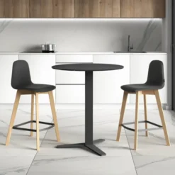 Cancio Peliccan Table ronde snack moderne en céramique> Table De Cuisine|Table Pour Petit Espace