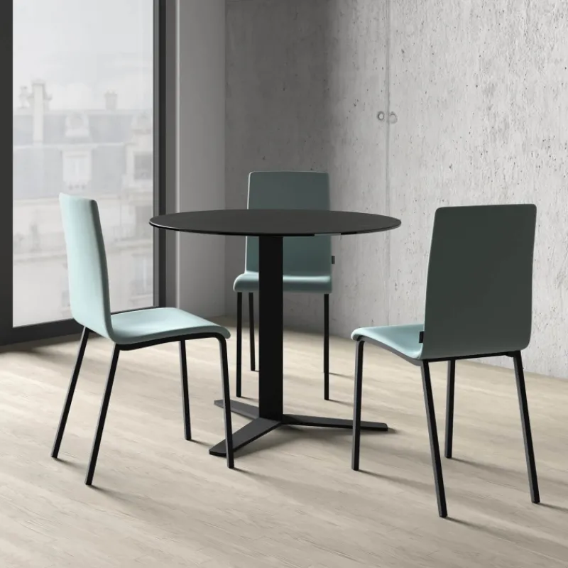 Cancio Peliccan Table ronde snack moderne en céramique> Table De Cuisine|Table Pour Petit Espace