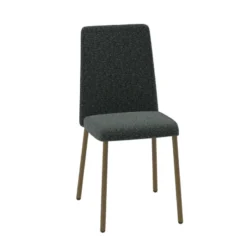 Perfecta Pierrot Chaise de salle à manger confortable en tissu et pieds en métal><noscript><img width=