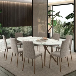 Perfecta Pierrot Chaise de salle à manger confortable en tissu et pieds en métal><noscript><img width=