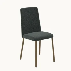 Perfecta Pierrot Chaise de salle à manger confortable en tissu et pieds en métal><noscript><img width=