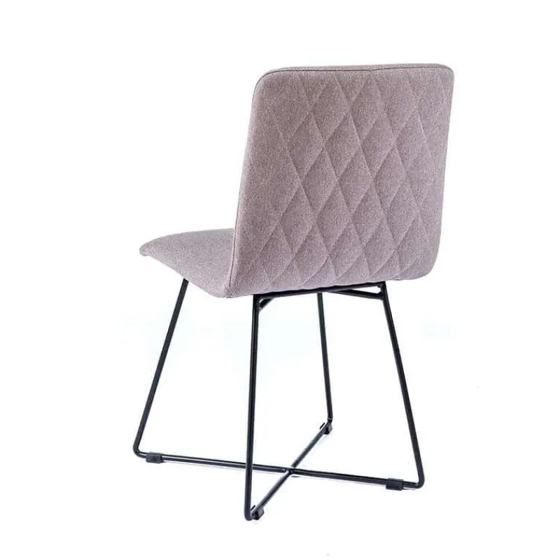 Sessio Plaza diamant Chaise design en tissu avec pieds filaires en métal noir> Chaise De Salle à Manger|Chaise Salon