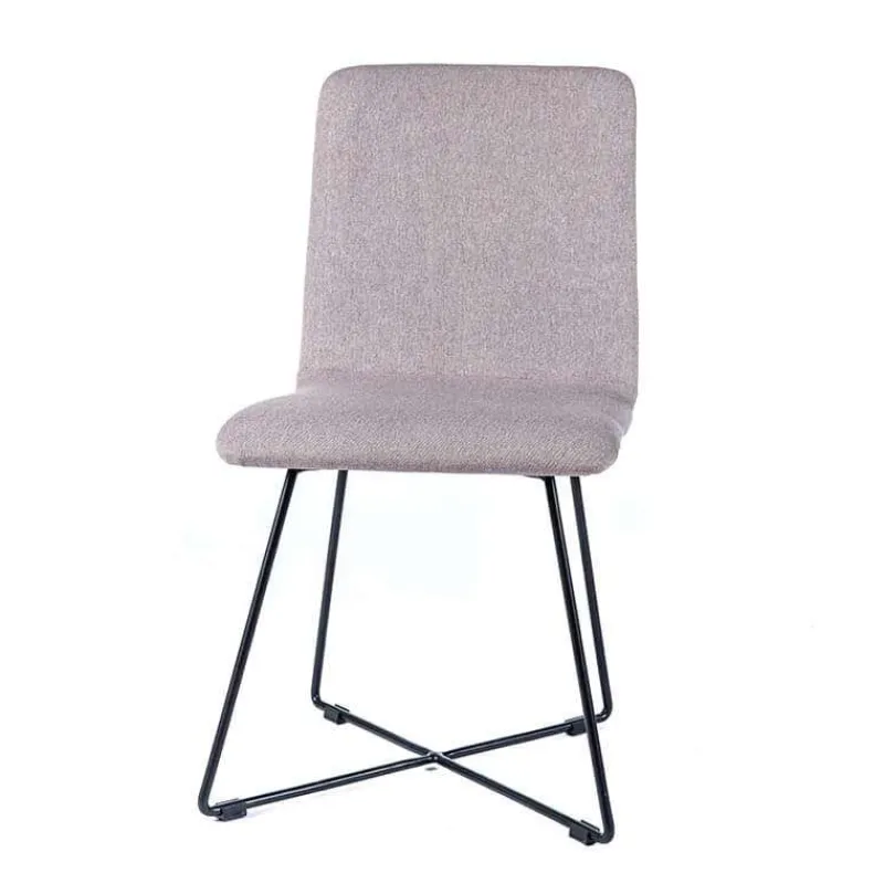 Sessio Plaza diamant Chaise design en tissu avec pieds filaires en métal noir> Chaise De Salle à Manger|Chaise Salon