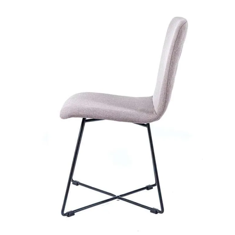 Sessio Plaza diamant Chaise design en tissu avec pieds filaires en métal noir> Chaise De Salle à Manger|Chaise Salon