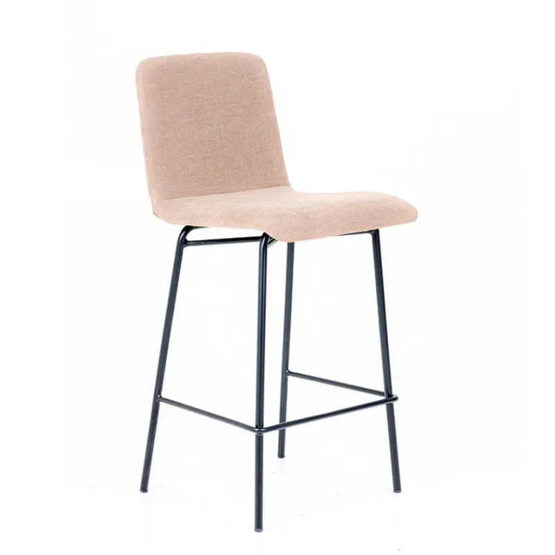 Sessio Plaza diamant Tabouret snack avec dos matelassé en tissu pieds en métal> Tabouret Snack (assise +/- 65 Cm)|Tabouret De Bar (assise +/- 80 Cm)