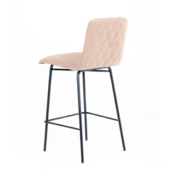 Sessio Plaza diamant Tabouret snack avec dos matelassé en tissu pieds en métal><noscript><img width=
