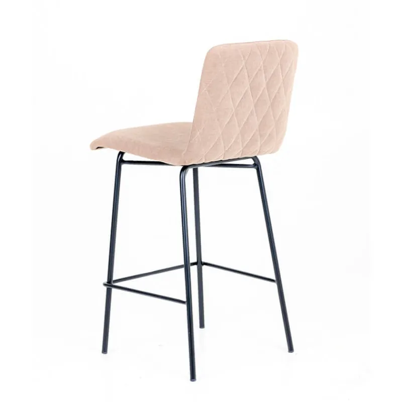 Sessio Plaza diamant Tabouret snack avec dos matelassé en tissu pieds en métal> Tabouret Snack (assise +/- 65 Cm)|Tabouret De Bar (assise +/- 80 Cm)