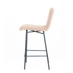 Sessio Plaza diamant Tabouret snack avec dos matelassé en tissu pieds en métal><noscript><img width=