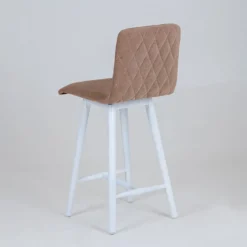 Sessio Plaza diamant Tabouret snack avec dos matelassé en tissu et pieds en bois><noscript><img width=
