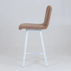 Sessio Plaza diamant Tabouret snack avec dos matelassé en tissu et pieds en bois><noscript><img width=