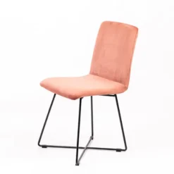 Sessio Plaza line Chaise design en tissu avec dos matelassé et pieds en métal croisés> Chaise De Salle à Manger|Chaise Salon